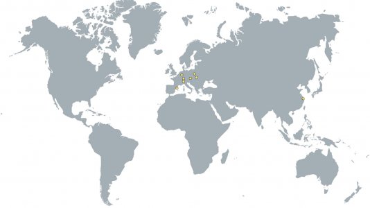 World map with TER plastics locations